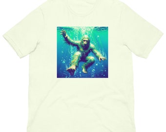 Bigfoot Swimming Unisex T-Shirt