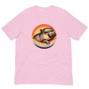 Maglietta unisex vintage con ippopotamo pigmeo