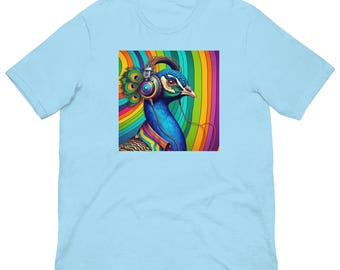 Peacock Listening to Music Unisex T-Shirt