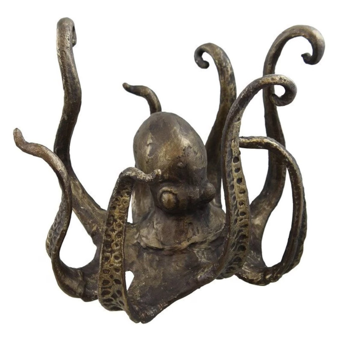Elegant Squidthemed Drinkware Holder Antiquefinish, Artisancrafted Cup Stand for Your Home