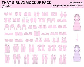 That Girl V2 Canva Mockup Pack | Women's Clothing Mockup Pack For Canva