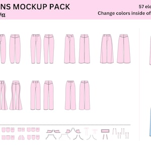 Jeans Canva Mockup Pack | Women&#39;s Clothing Mockup Pack For Canva