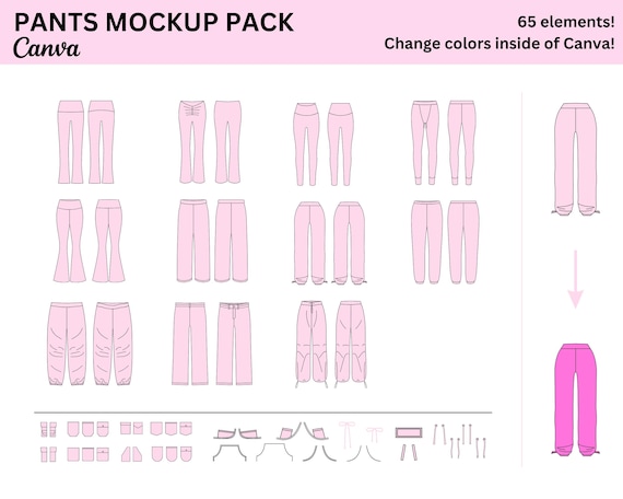 Pants Canva Mockup Pack | Women's Clothing Mockup Pack For Canva