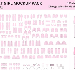 That Girl Canva モックアップ パック | Canva 用女性服モックアップ パック