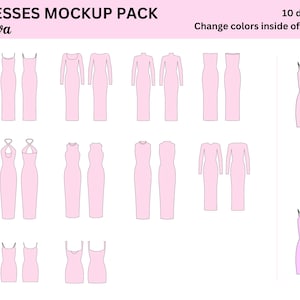 Dresses Canva Mockup Pack | Women&#39;s Clothing Mockup Pack For Canva