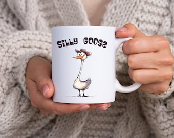 Silly Goose Cartoon Ceramic Coffee Mug