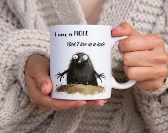 Tazza da caffè in ceramica a forma di talpa, un regalo originale per gli amanti degli animali.