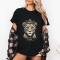 Majestic Lioness Unisex Heavy Cotton Tee, Animal Lover Gift, Graphic Tee, Lion Crown T-Shirt, Queen Graphic Tee, French Quote Shirt product logo