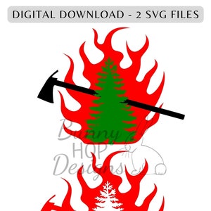 SVG Digital Download - Wildland Firefighter Logo (2 versions - Colour and Red and White)