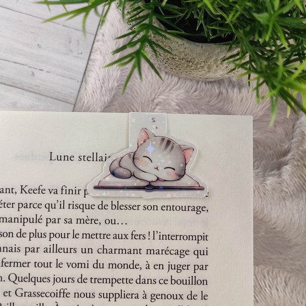 Marque page magnétique avec une illustration de chat