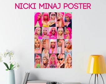 Nicki Minaj Queen of Rap Pink Friday 2 Collage Matte Vertical Posters