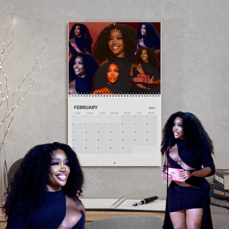 SZA 2025 Wall Calendar, Fan Gift, SZA Merch, SZA Art, Christmas Gift