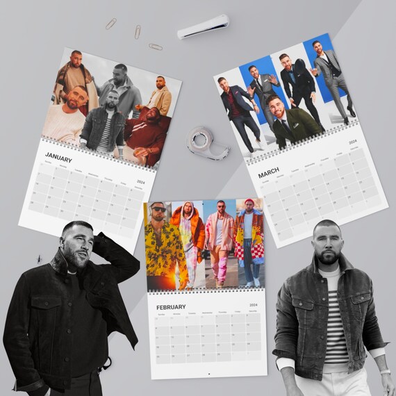 Travis Kelce 2024 Wall Calendar, Travis Kelce Fan Gift, Trace Kelce Merch, Chrsitmas Gift, Birthday Gift, Travis Kelce Collectable - Etsy