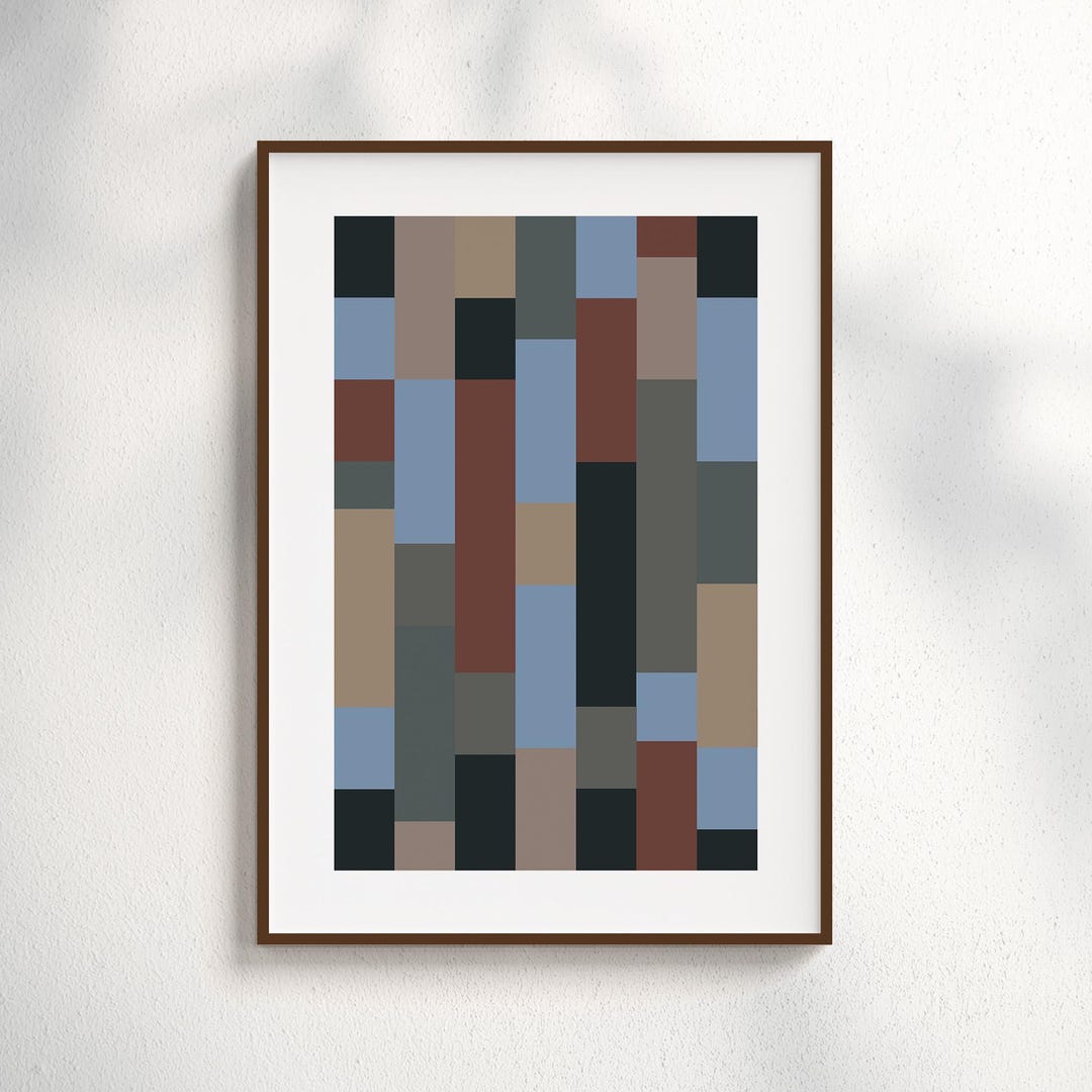 Geometric Abstract Wall Art Print, Mid Century Modern Bauhaus Style ...