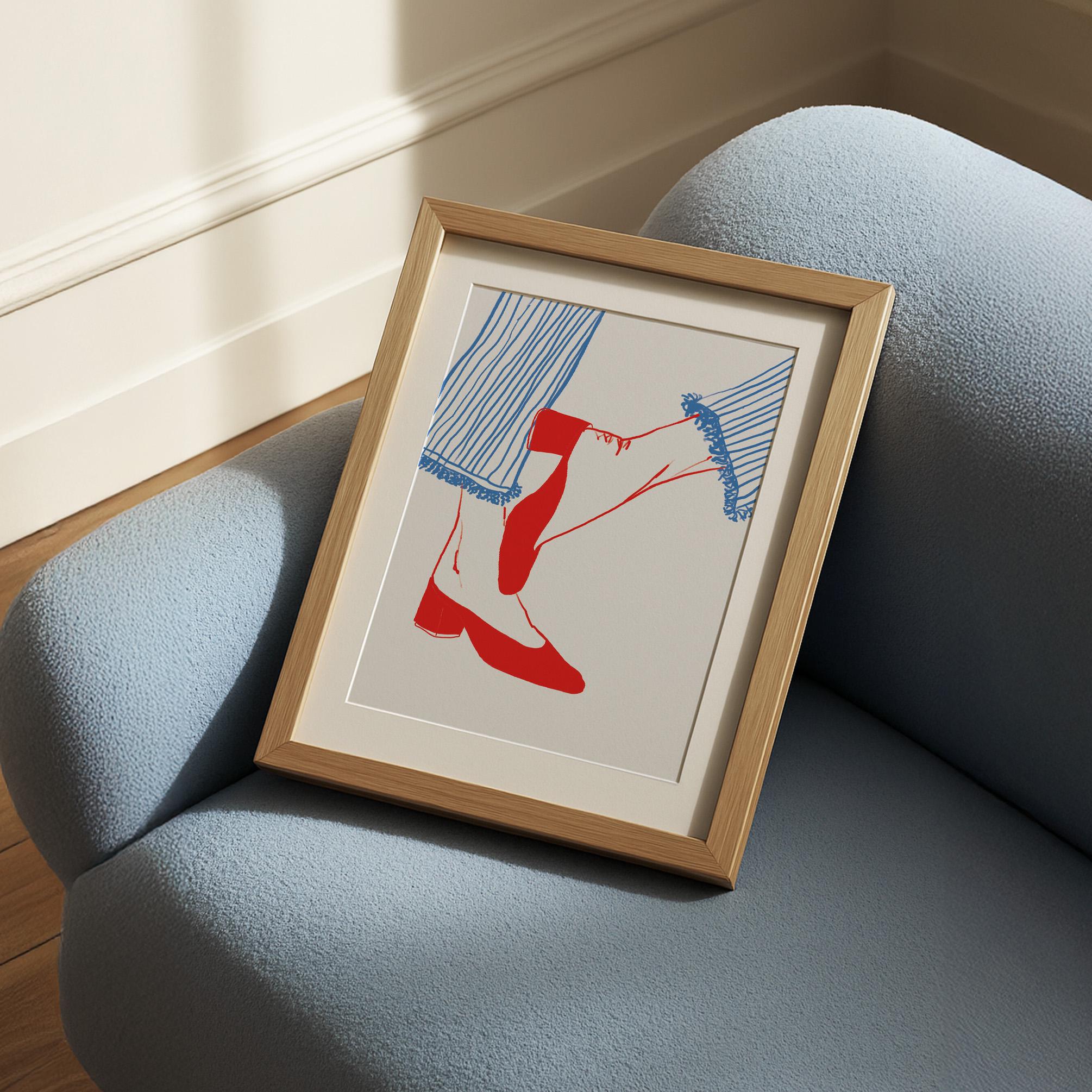 Red Shoes Wall Art Printable Poster Minimalist Fashion Line Drawing ...