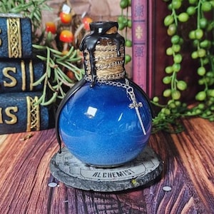 Mana Potion: Color Shifting Magic, Medieval Fantasy Bottle with Sword Charm