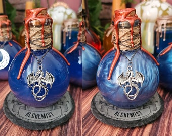 Color Changing Mana Potion: Medieval Fantasy Bottle with Charm