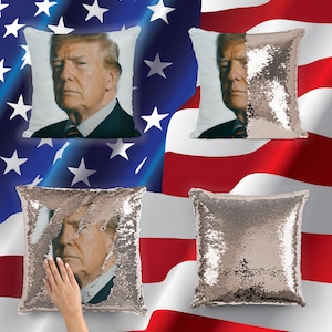 DONALD TRUMP - Präsident Trump MAGA Pailletten-Kissenbezug