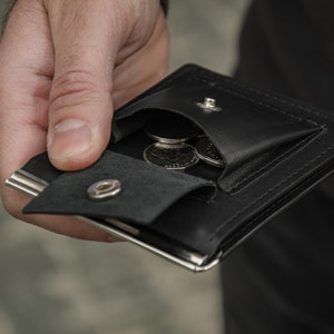 Monedero de hombre, Monedero de cuero para hombre con monedero, Monedero para hombre, Monederos para hombre, Regalos para novio, Monedero para hombre con monedero