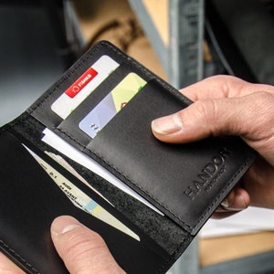 Tarjetero de cuero, billetera delgada para tarjetas, billetera minimalista para tarjetas, billetera compacta, billetera delgada para tarjetas para hombres o mujeres, billetera delgada.