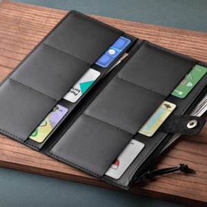 Herren Lange Brieftasche, Handgefertigte Lange Leder Brieftasche, Herren Leder Clutch, Zip Brieftasche Männer, Lange Bifold Brieftasche, Geschenk für Männer, Schwarze Lange Brieftasche