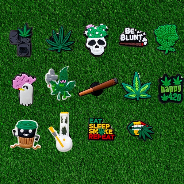 Weed Croc Charms | Cannabis Shoe Charms | Happy 420 | Marijuana | Blunt |  Lighter | Skull | Charms By Charm Locker