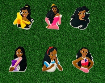 Black Princess Croc Charms | Mermaid Shoe Charms | Charms for Girls | Fairytale | BGM | Culture Charms By Charm Locker