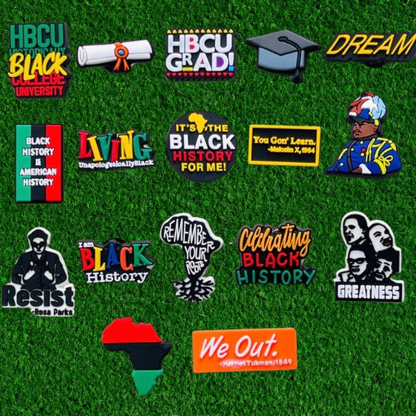 Black History Croc Charms | HBCU Shoe Charms | Shoe Accessories | Black College Charms By Charm Locker