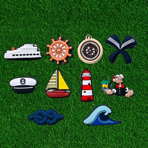 Sailor Croc Charms | Cruise Ship Charms | Croc Shoe Decor | Sailboat Charms | Lighthouse | Ocean Charms By Charm Locker