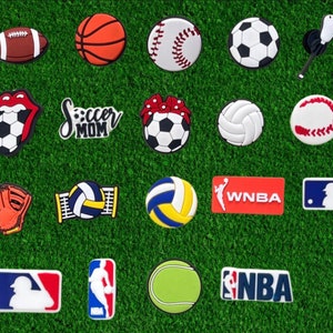 Football Shoe Charms Decorative Set - 4pc Sports Team Logo Charms For Sneakers, Fan Gifts