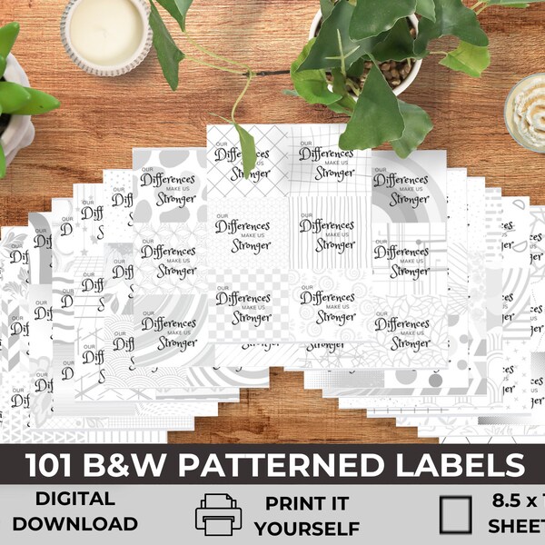 DIGITAL FILE:  Printable Labels - Our Differences Make Us Stronger - attach to snacks, etc. to hand out to classroom - PDF format