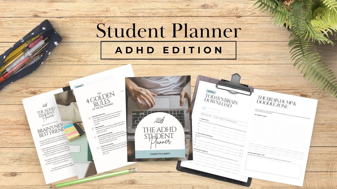 ADHD Student Planner Printable, Executive Function Workbook for Teens ...