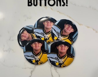 Custom Photo and Text Button | Game Day Sports Buttons