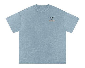 Schweres gewaschenes Baumwoll-T-Shirt - Lockere Passform Streetwear Grafik-T-Shirt