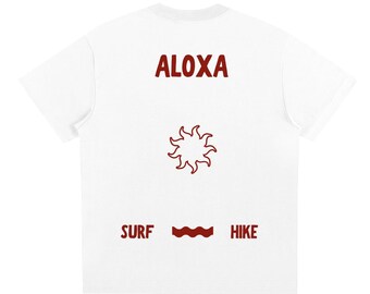 Schweres Baumwoll-T-Shirt - Loose Fit, Surf-Grafik