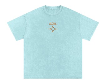 Snow Washed Oversized Cotton T-Shirt - Lockere Passform, Surf-Grafik