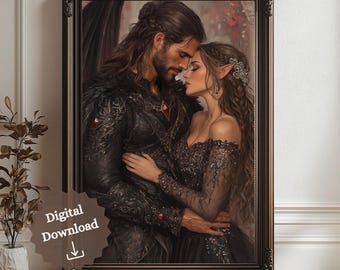 Nesta & Cassian ACOTAR Art Print: Bookish Digital Download
