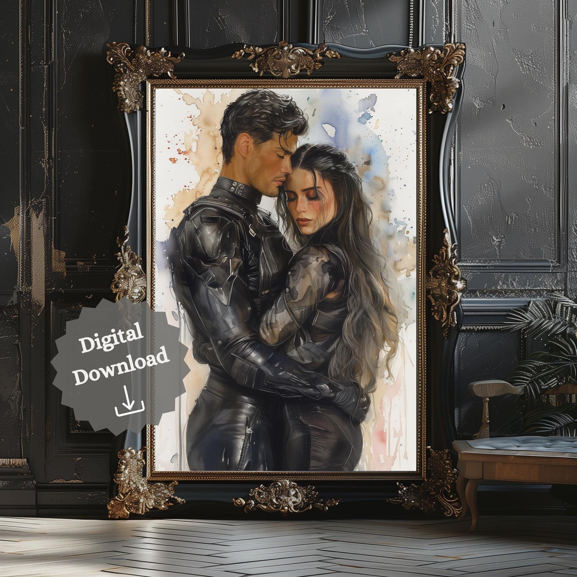 Xaden & Violet Digital Download Art Print | Fourth Wing | Dragon Riders | Bookish Gift | Digital Art Prints