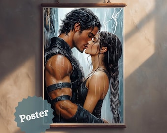 Violet and Xaden Poster: Book Lover Art (AI)
