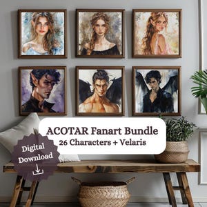 ACOTAR Fanart Bundle Download digitale / Stampe libresche / Una corte di spine e rose / Fanart / Regalo per gli amanti dei libri