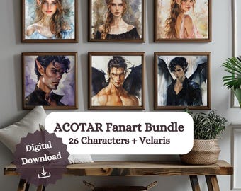 ACOTAR Character Portrait Prints: Velaris Fanart Bundle (Digital Download)