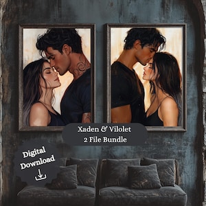 Xaden & Violet Art Print Bundle: Fourth Wing Bookish Gift (Digital Download)