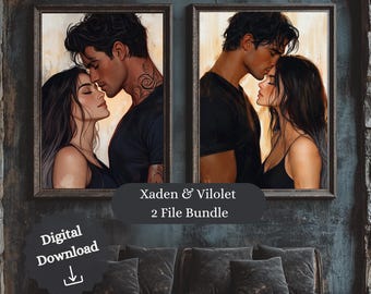 Xaden & Violet Art Print Bundle: Fourth Wing Bookish Gift (Digital Download)