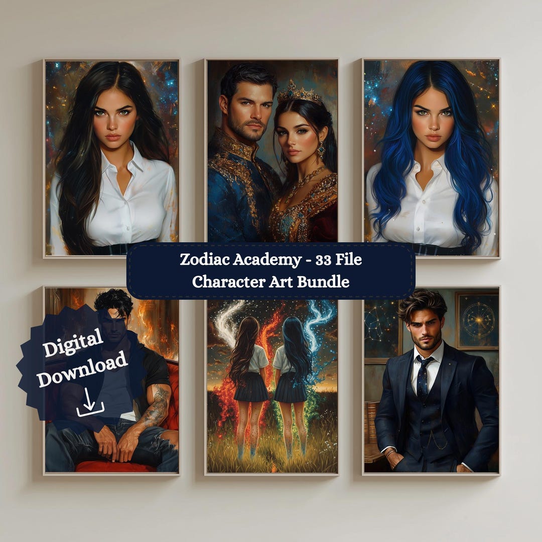 Zodiac Academy Fan Art Prints: Character Portraits Bundle (digital ...