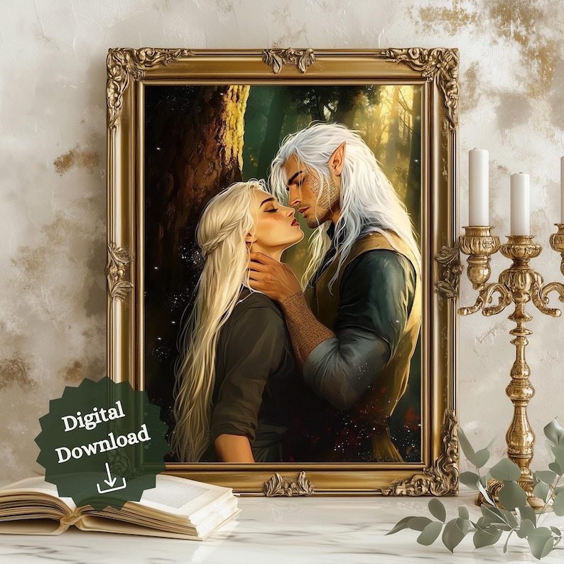 Rowan and Aelin Art Print Throne of Glass Bookish Gift