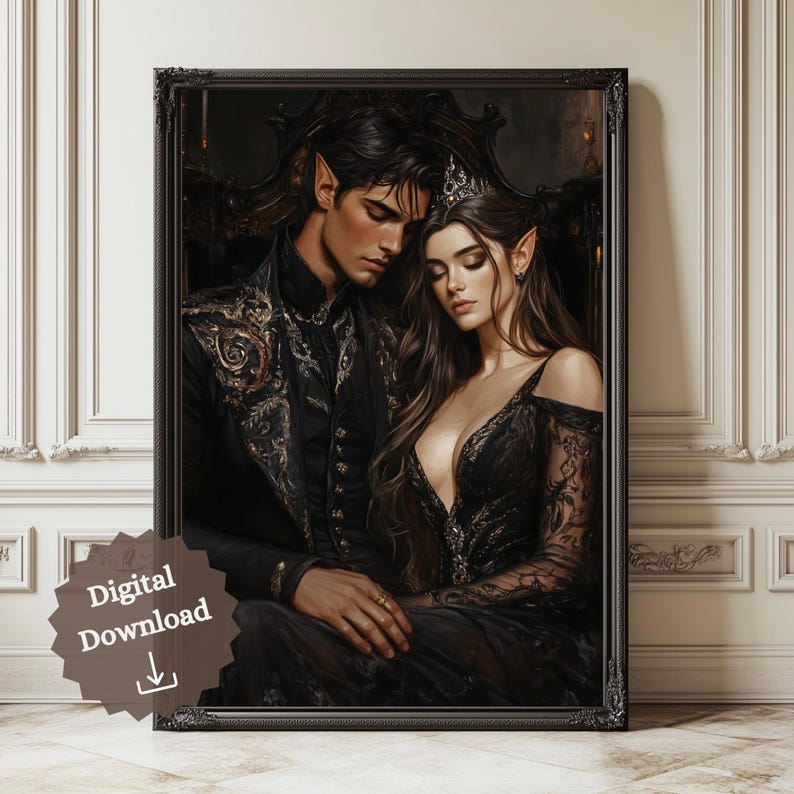 Rhysand & Feyre Art Print: ACOTAR Bookish Gift (Digital Download) image 1