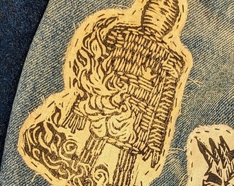 Inspired by The Wickerman hand printed sew on patch