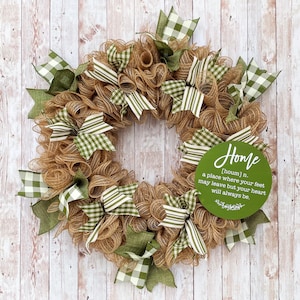 Personalized Front Door Wreath,Home Wreath, Sage Green Wreath, Kitchen Wreath, Farmhouse Wreath, Year Round Wreath, Front Door Decor