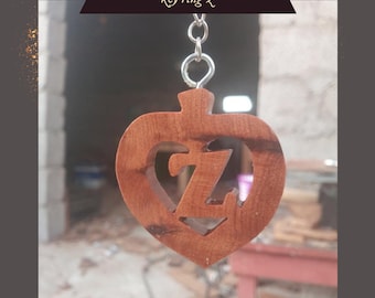 Wooden keychain personalized with your letter.