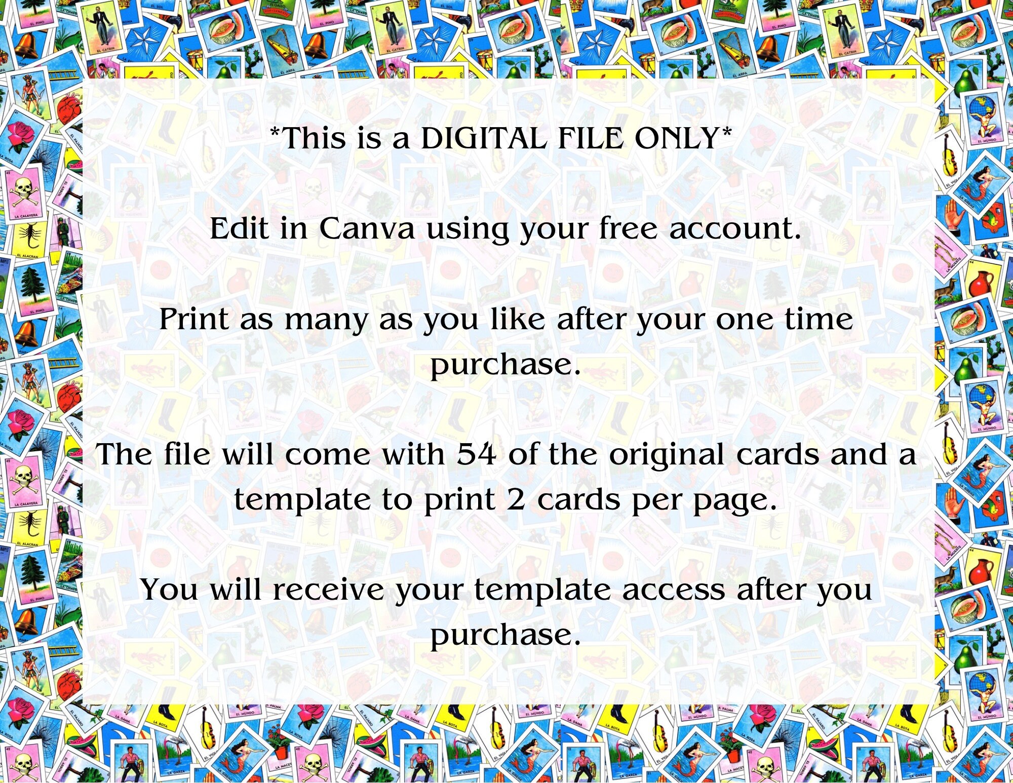 Editable Printable Mexican Loteria Game Template Download Etsy Editable Printable Mexican Loteria Game Template Download Etsy